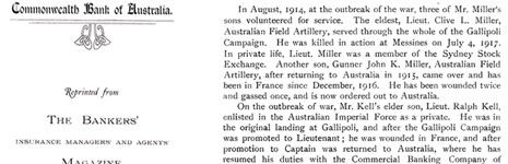 Story about Governor Denison Miler's sons enlistment in the war -  by the Banker's Insurance Manager's and Agent's Magazine