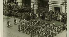 London - Anzac Day - Prince of Wales taking salute outside Australia House view ii